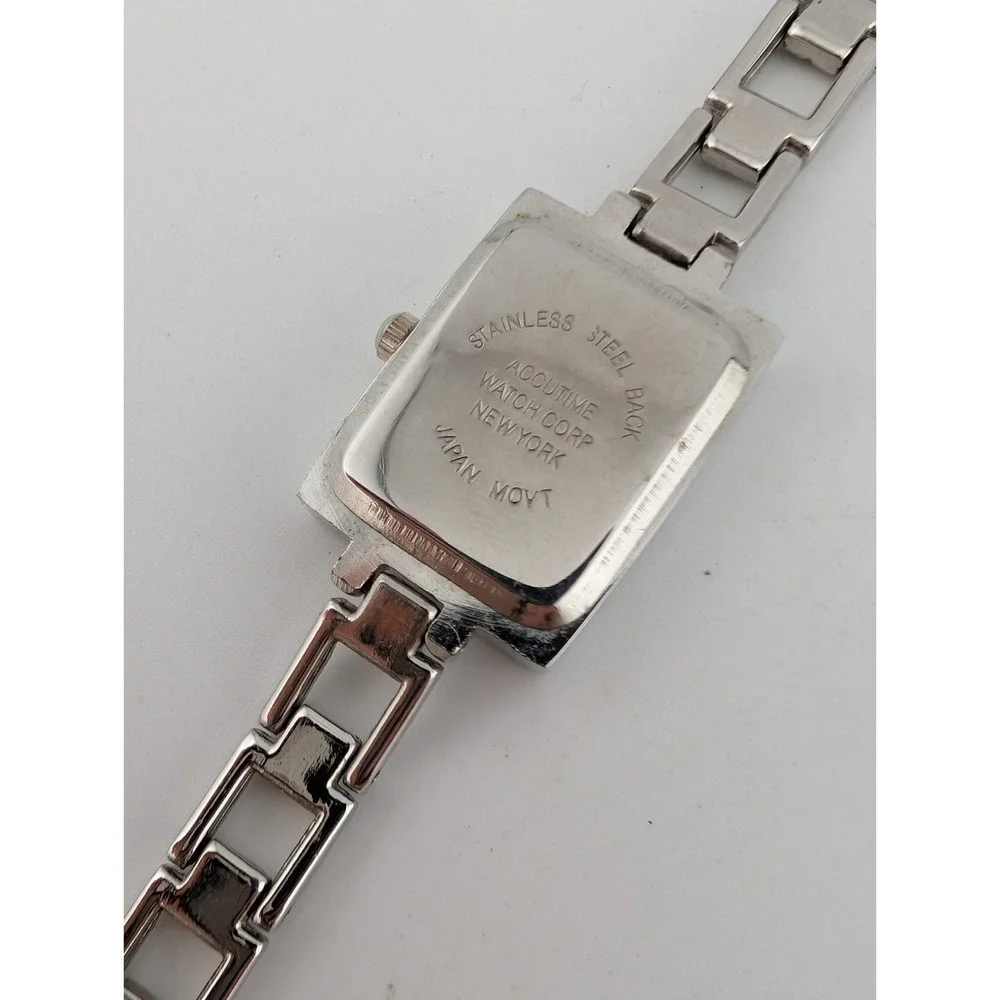 Accutime Watch Women 20mm Case Silver 7.25